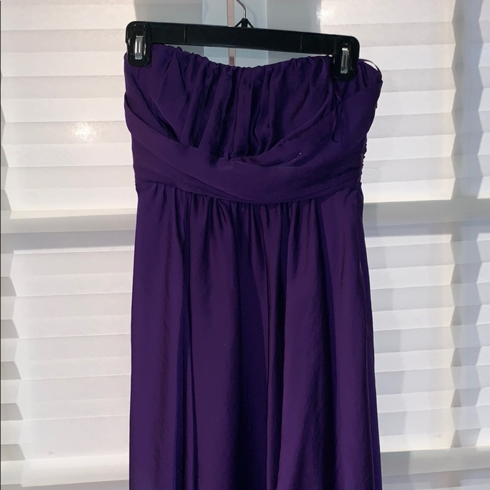 Purple satin sleeveless dress NWT